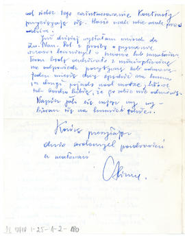 List do Juliana Fercza