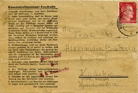 List z obozu koncentracyjnego