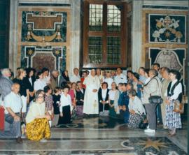 Członkowie Światowego Związku Żołnierzy Armii Krajowej z wizytą u papieża Jana Pawła II