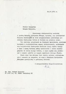 List do księdza kanonika