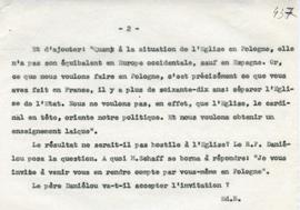 Ce que pense un communiste polonais dse rapports entre l'Eglise et l'Etat